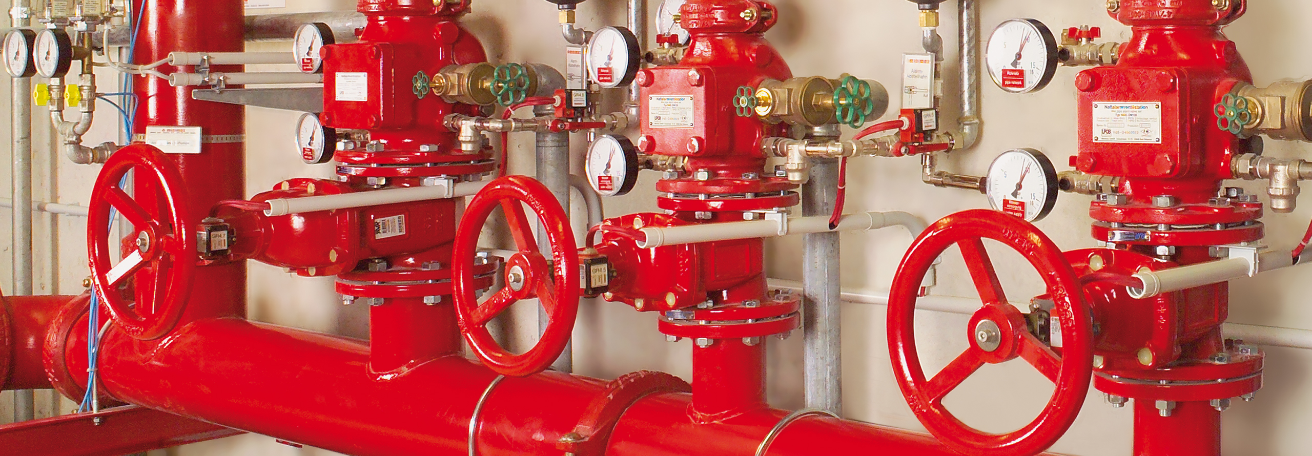 Deluge systems use deluge valves to quickly deliver large volumes of water to extinguish a fire.