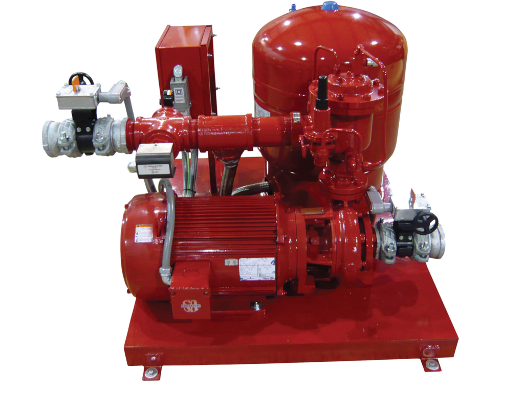 Deluge system, booster pump. The unique design of the FLAMEX Extinguishing Assembly and F180 Nozzle allow highly efficient use of the available facility water supply.